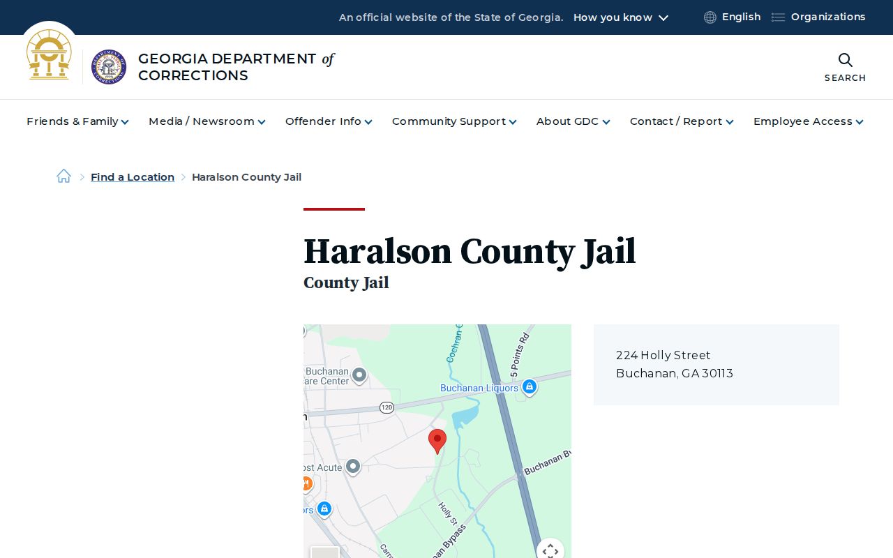 Haralson County Jail release records location listing