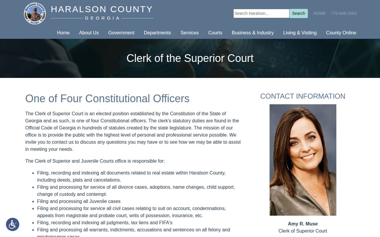 Haralson County Clerk of Superior Court disposition and sentence records information